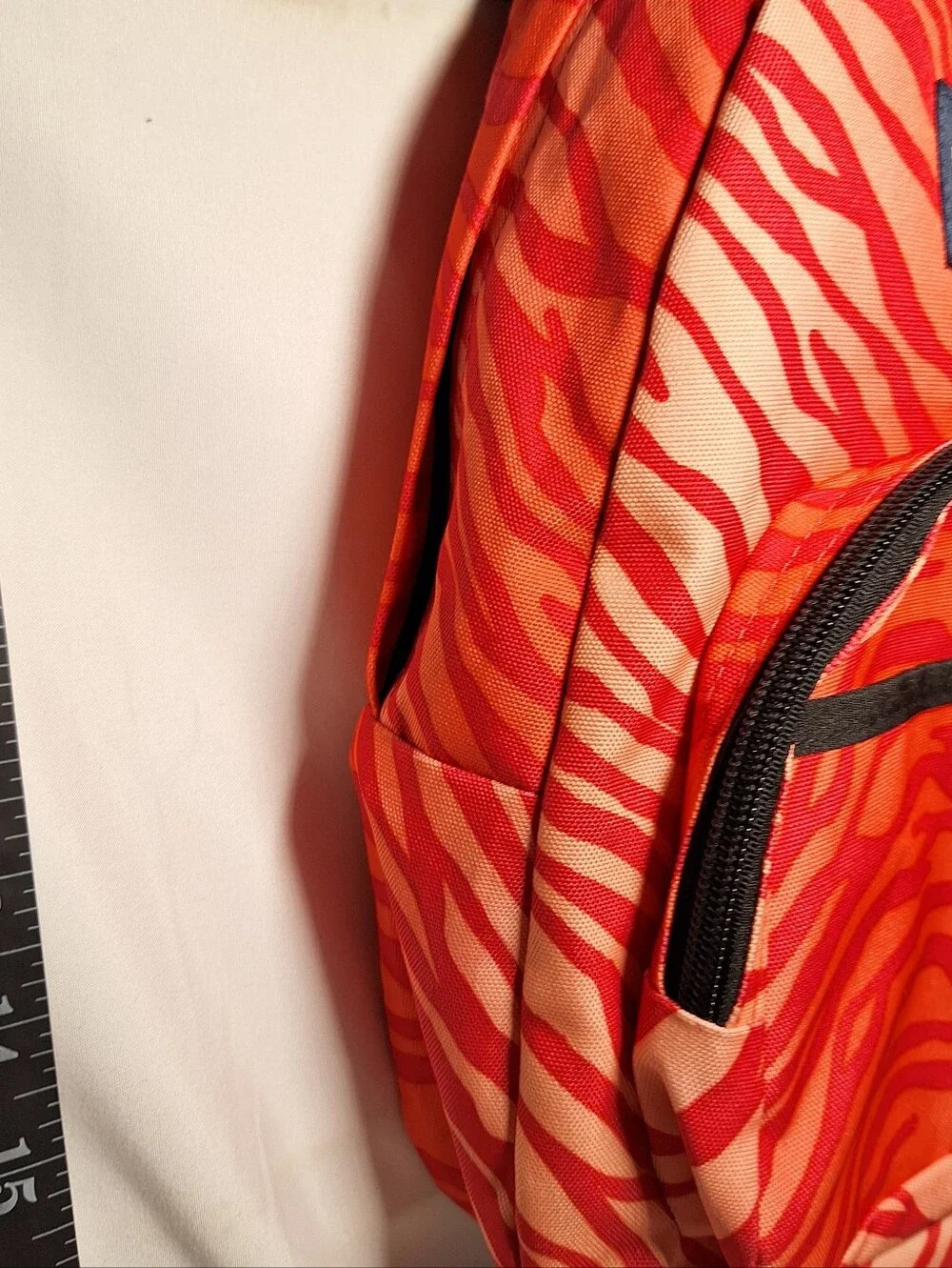 Jansport Backpack, Mini/half-pint?, Zebra Stripes, Red & White w/ Black Accents